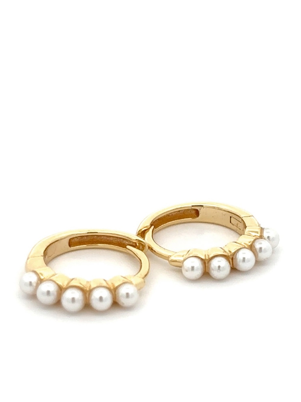 Cherished Moments 14k-Gold Plated Pearl Huggie Hoop Hypoallergenic Earrings